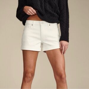 Lucky Brand Cutoff Roll Up Denim Jean Shorts in Clean White Size 31 Women’s 12